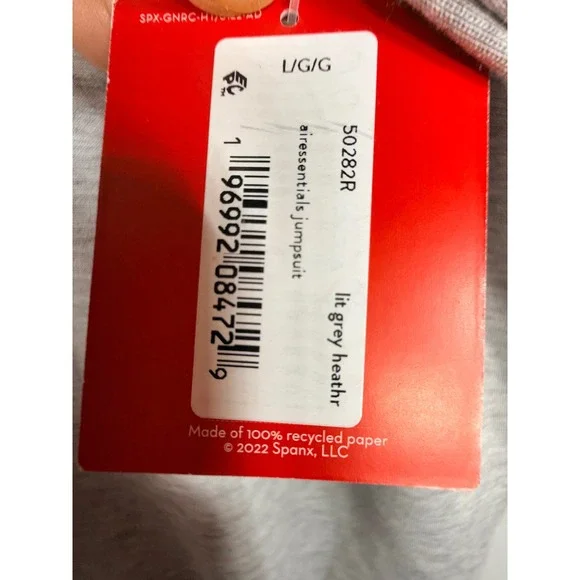 Spanx AirEssentials Sleeveless Jumpsuit Light Grey Heather Womens Large NWT - Picture 4 of 8